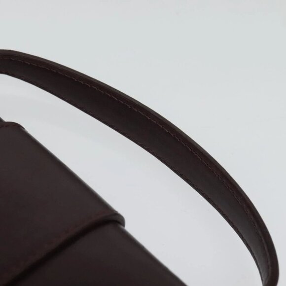 Jimmy Choo Hand Bag Leather Bordeaux Silver Auth BA5034 - Picture 7 of 16